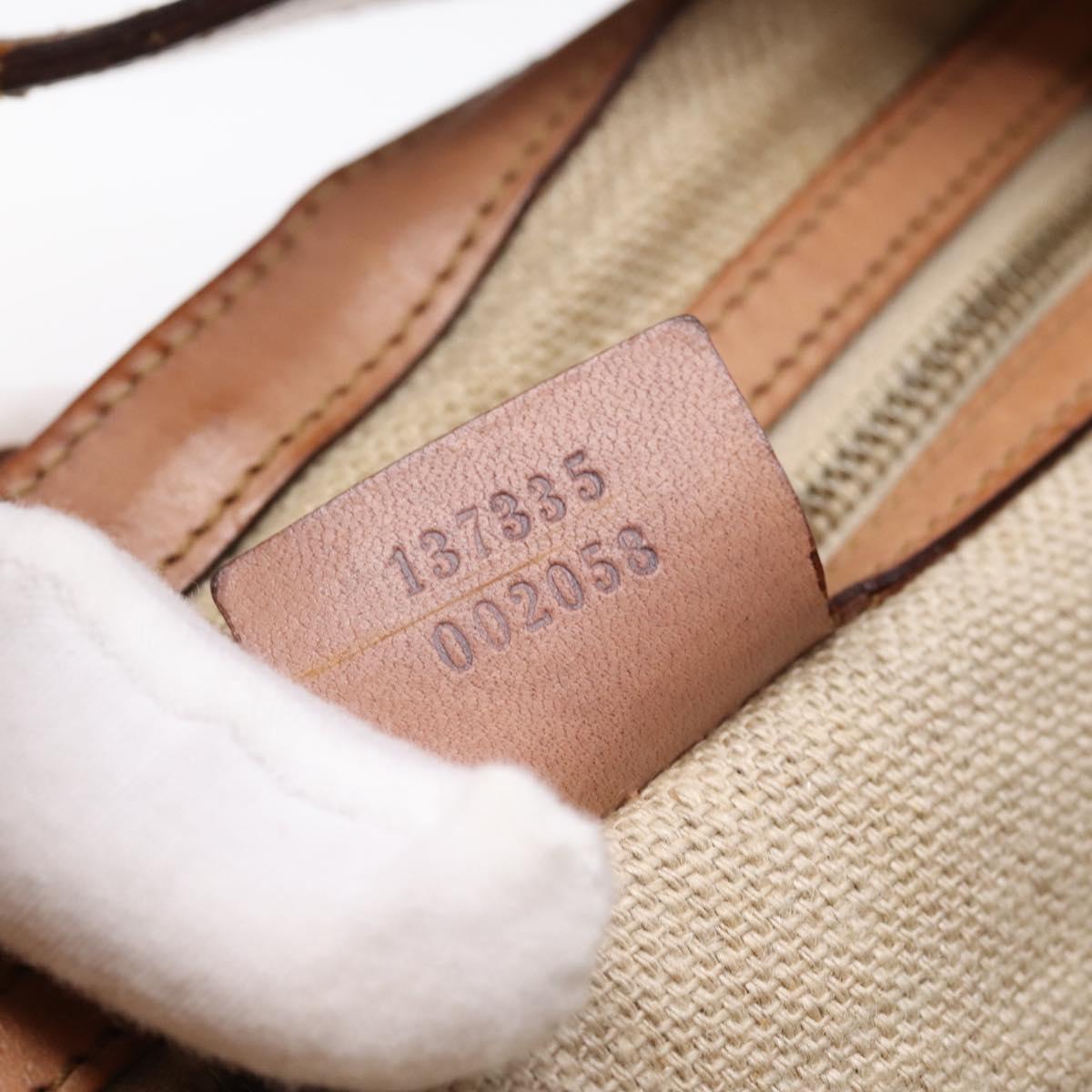 GUCCI Jackie Flora Shoulder Bag Canvas Beige Gold 137335 Auth 201974