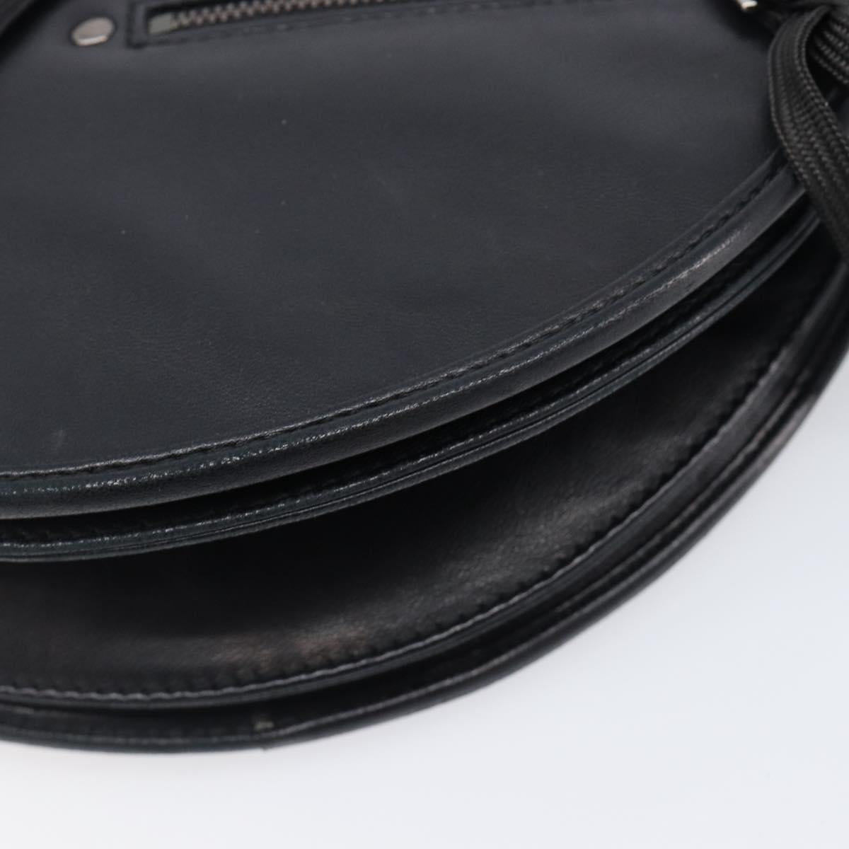 Christian Dior Admit It Shoulder Bag Leather Black Silver Auth 201980A