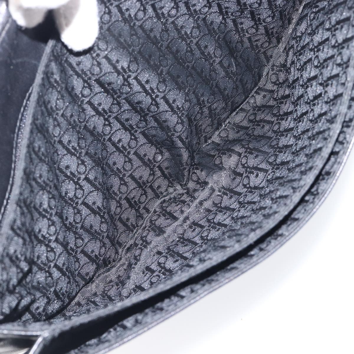 Christian Dior Admit It Shoulder Bag Leather Black Silver Auth 201980A