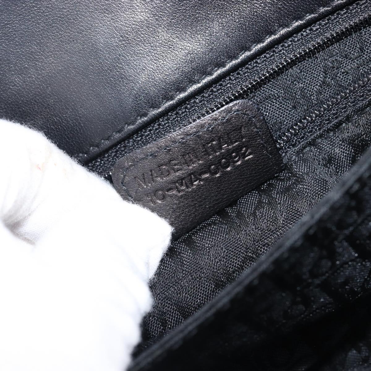 Christian Dior Admit It Shoulder Bag Leather Black Silver Auth 201980A
