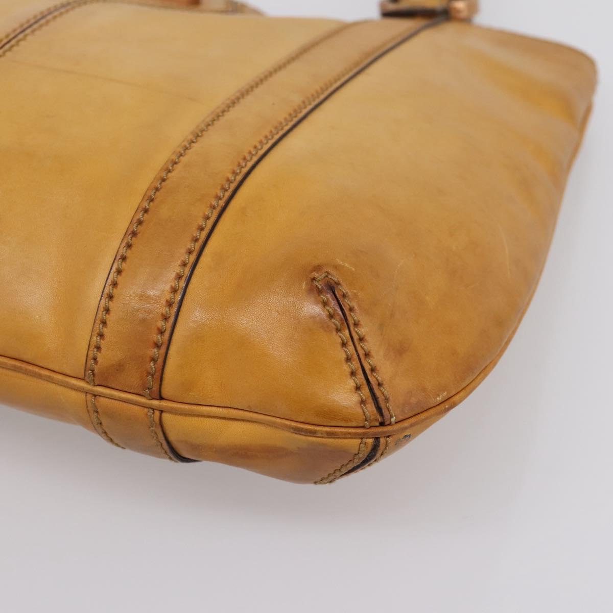 Christian Dior Tote Bag Leather Beige Auth 201982