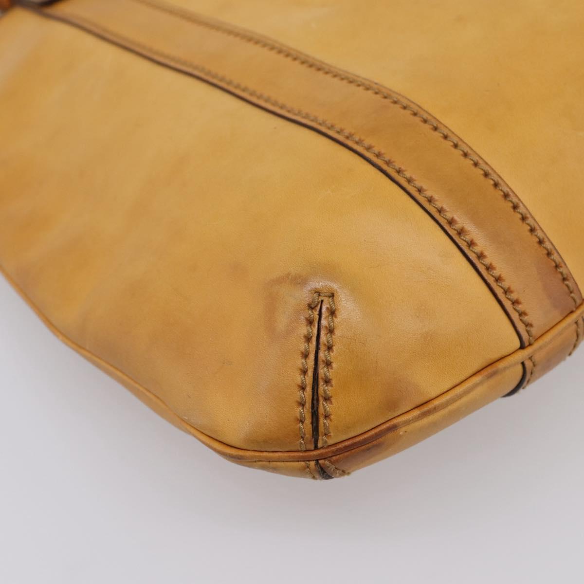 Christian Dior Tote Bag Leather Beige Auth 201982