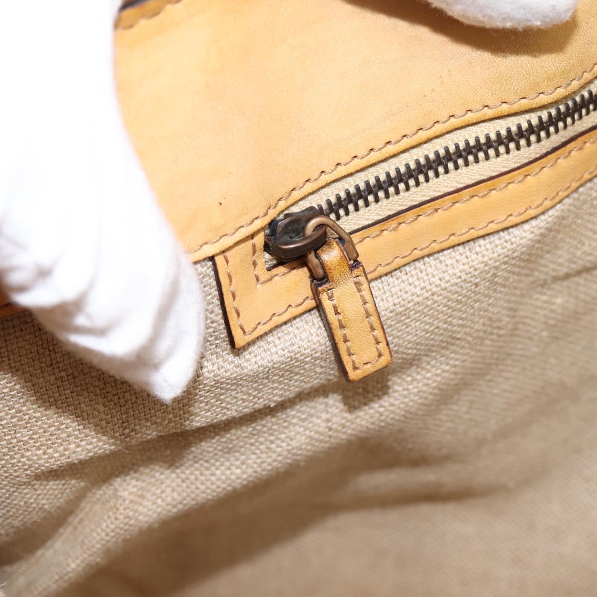 Christian Dior Tote Bag Leather Beige Auth 201982