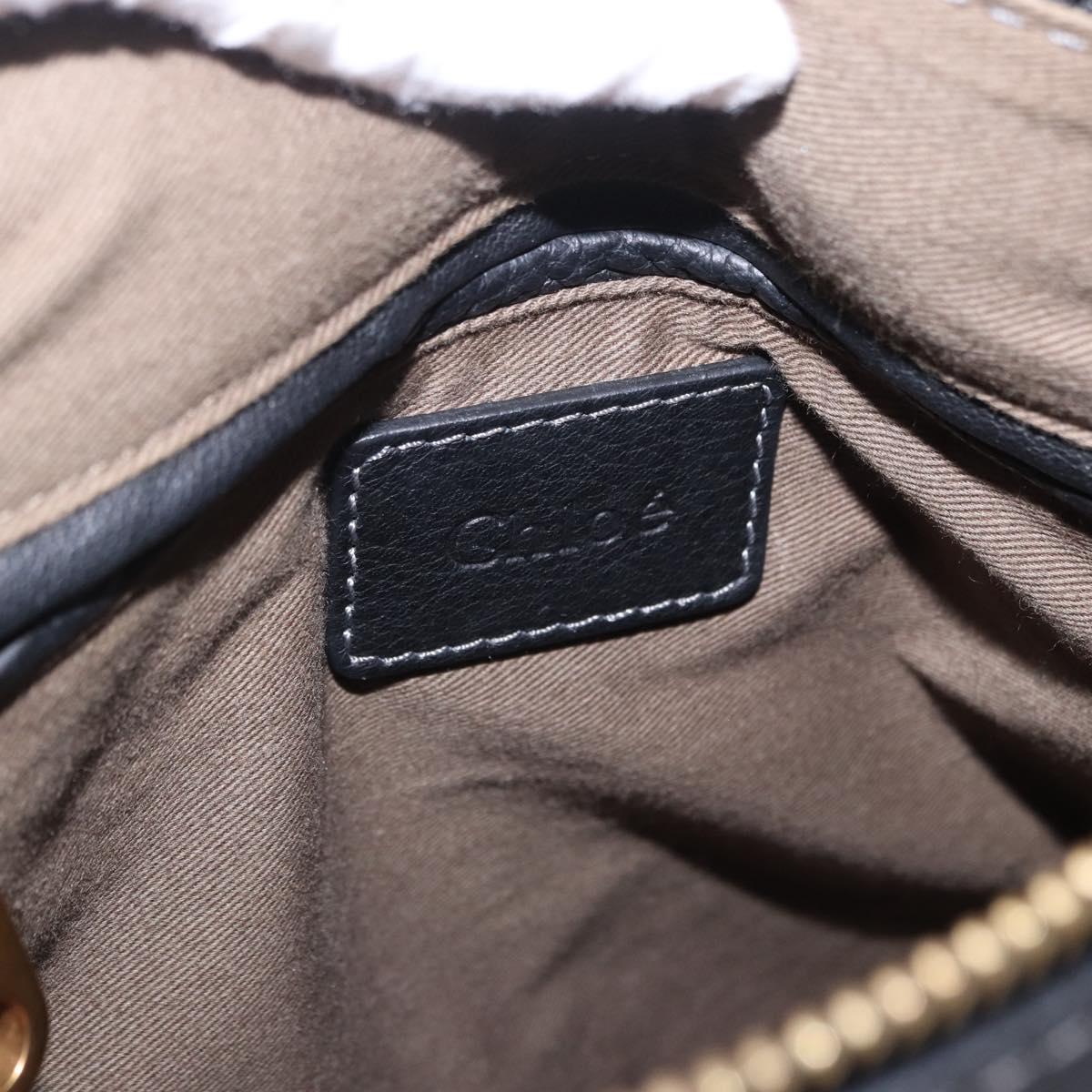 Chloe Mercy Hand Bag Leather Black Gold Auth 201985V