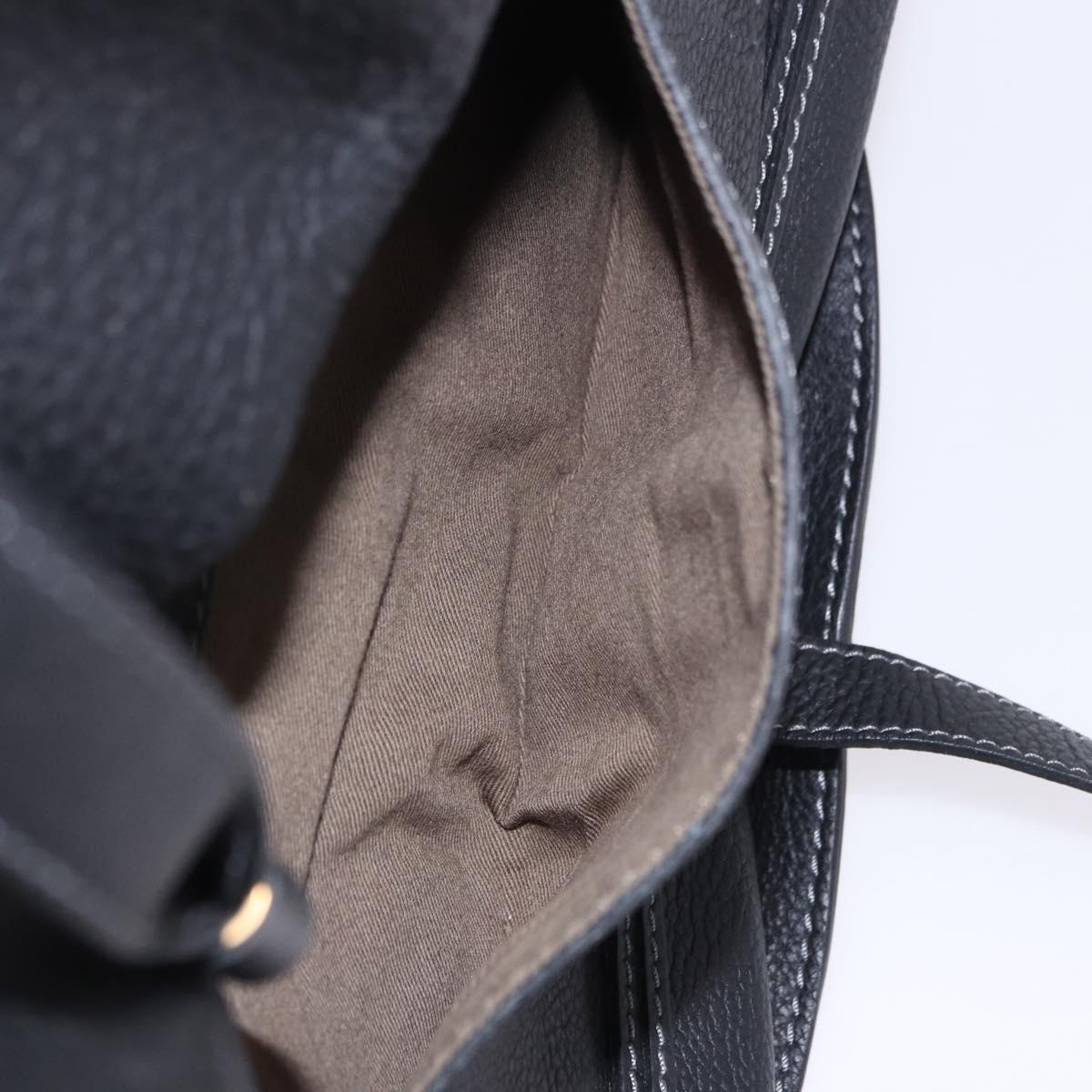 Chloe Mercy Hand Bag Leather Black Gold Auth 201985V