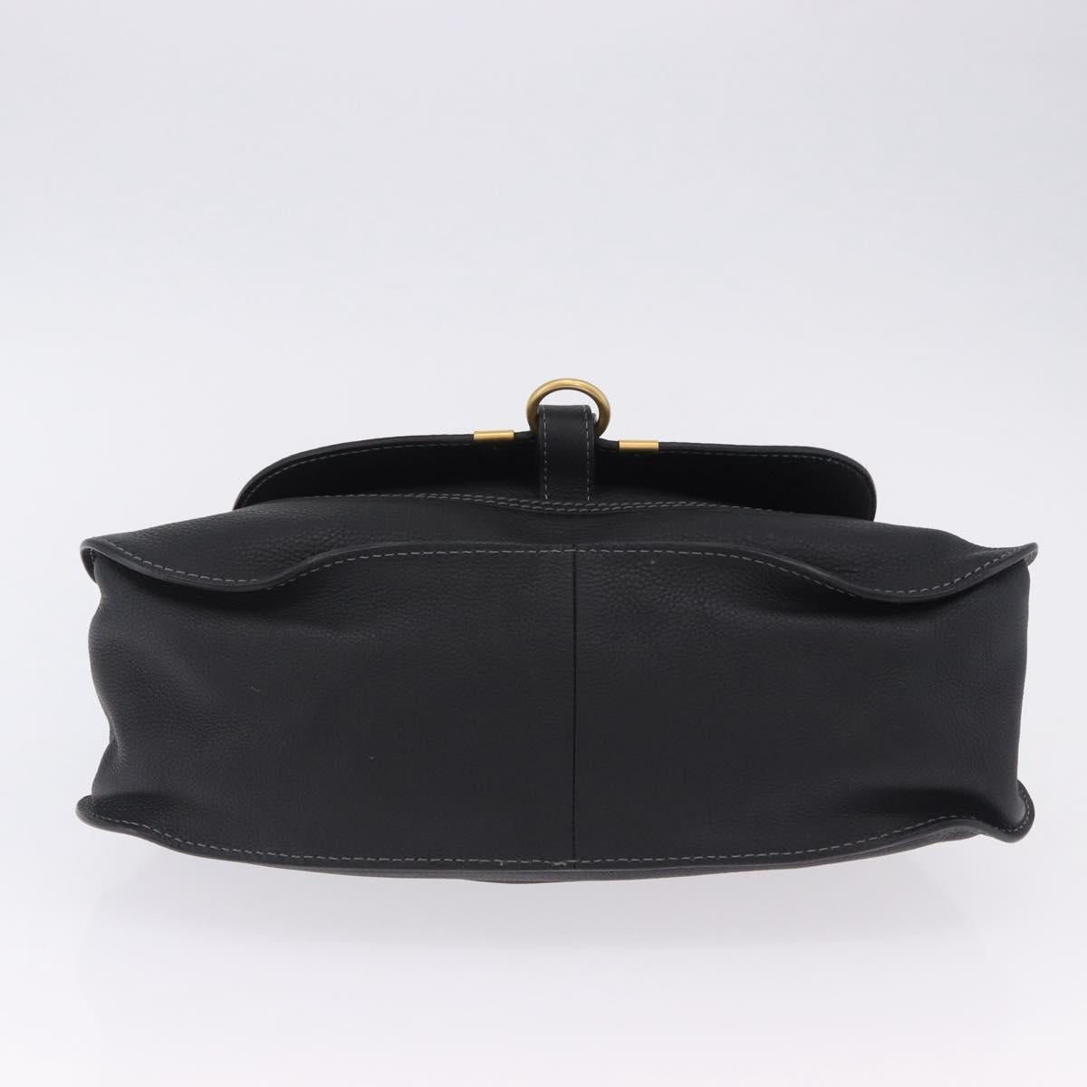 Chloe Mercy Hand Bag Leather Black Gold Auth 201985V