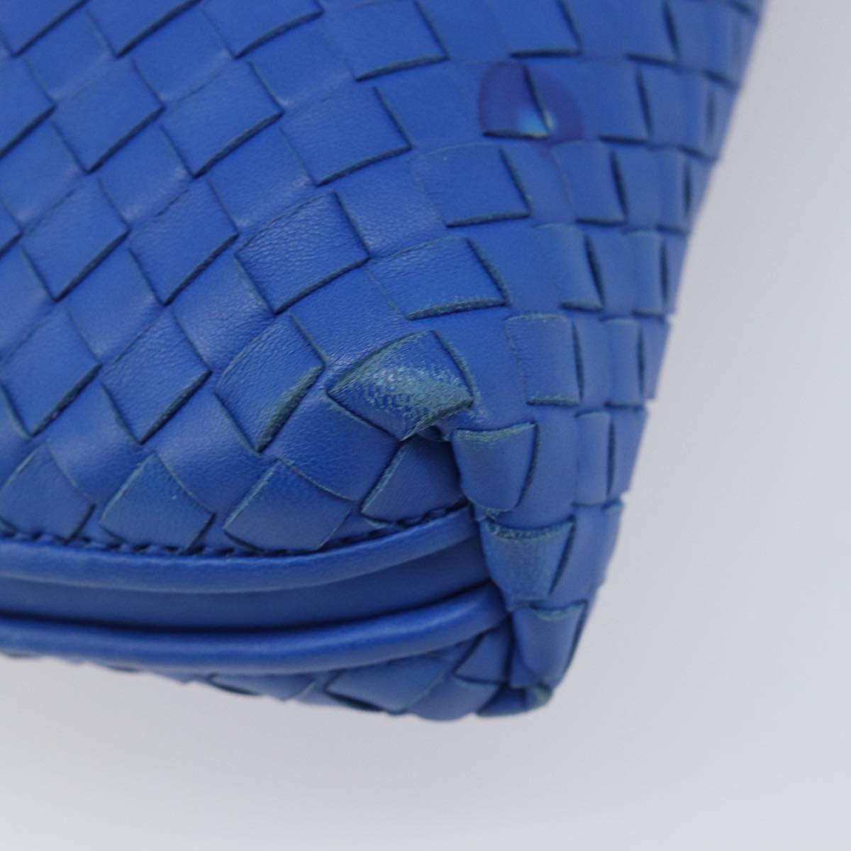 BOTTEGA VENETA INTRECCIATO Shoulder Bag Leather Blue Auth 201989V