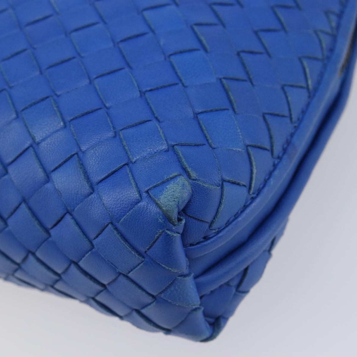 BOTTEGA VENETA INTRECCIATO Shoulder Bag Leather Blue Auth 201989V