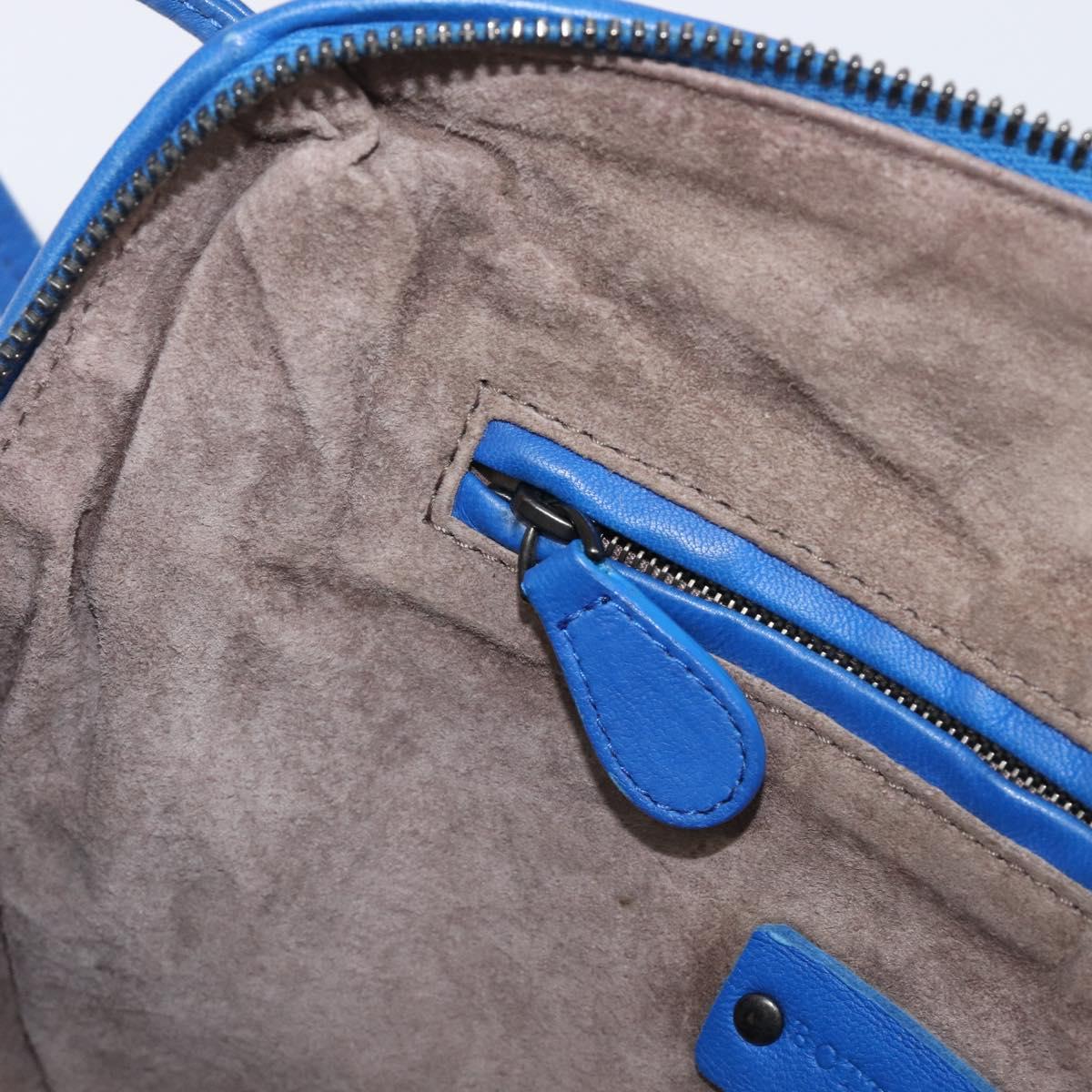 BOTTEGA VENETA INTRECCIATO Shoulder Bag Leather Blue Auth 201989V