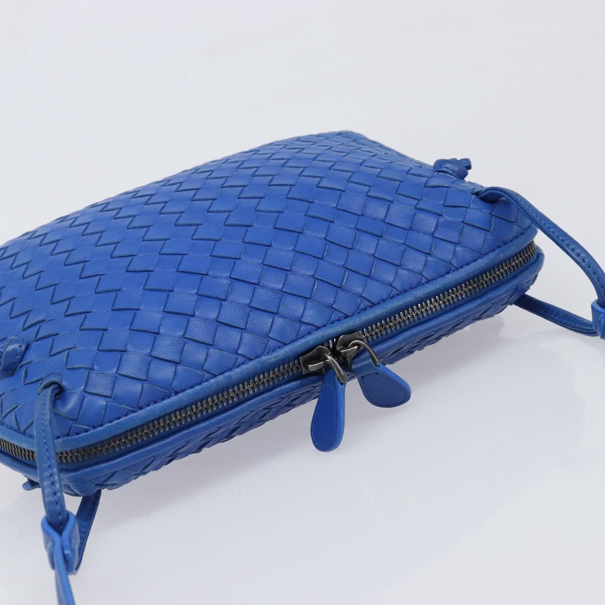 BOTTEGA VENETA INTRECCIATO Shoulder Bag Leather Blue Auth 201989V