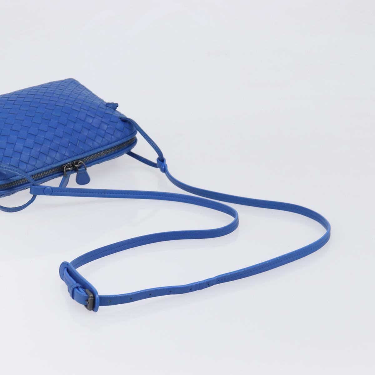 BOTTEGA VENETA INTRECCIATO Shoulder Bag Leather Blue Auth 201989V