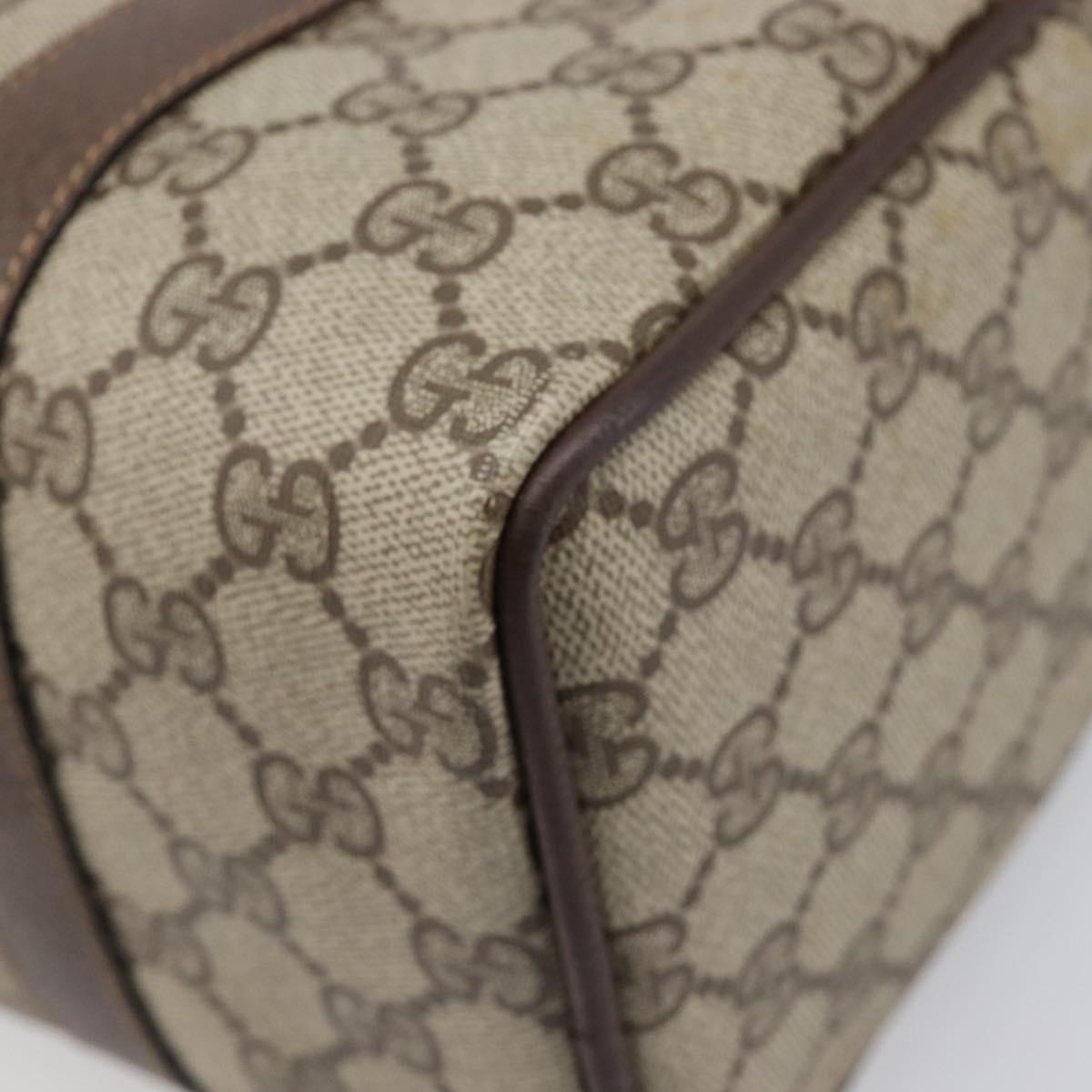 GUCCI GG Supreme Web Sherry Line Hand Bag PVC Beige Gold 39 02 006 Auth 201990