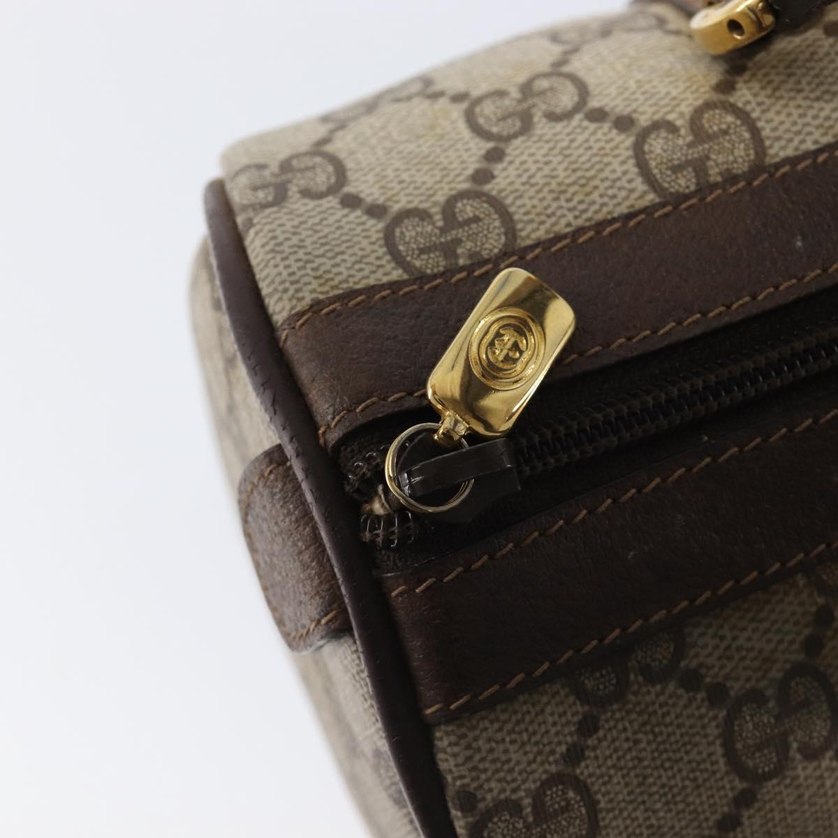 GUCCI GG Supreme Web Sherry Line Hand Bag PVC Beige Gold 39 02 006 Auth 201990