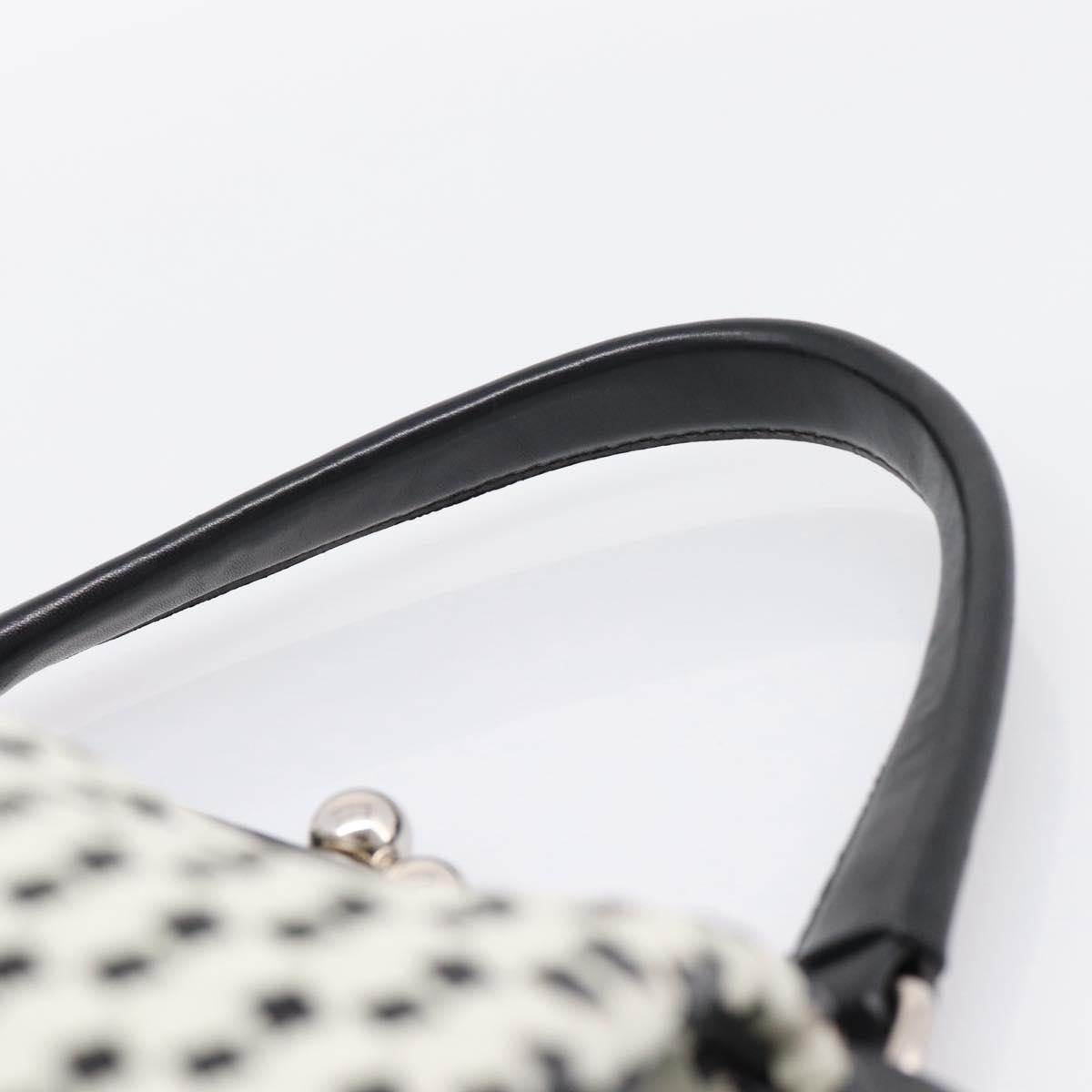 Miu Miu Hand Bag Leather White Silver Auth 201998A