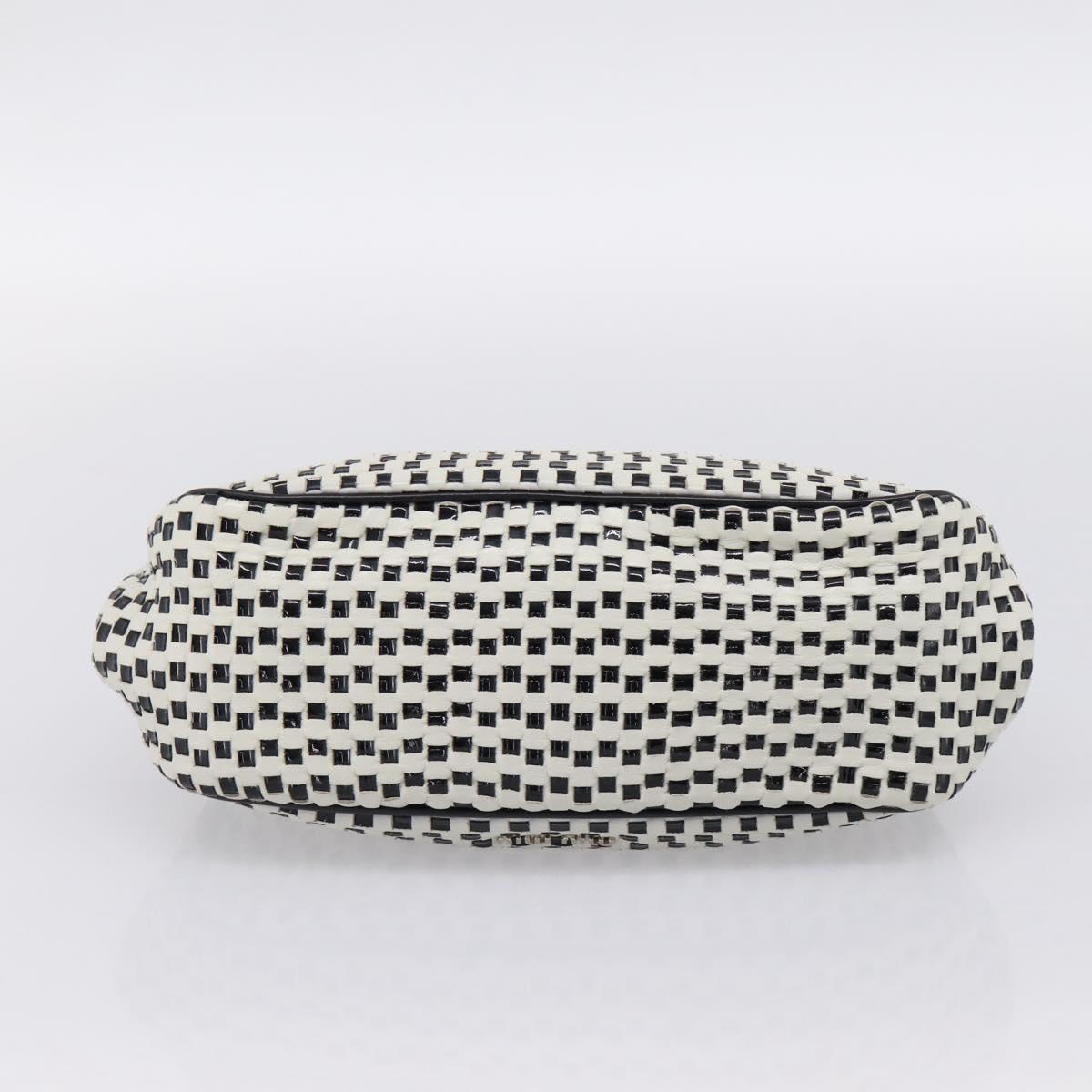 Miu Miu Hand Bag Leather White Silver Auth 201998A