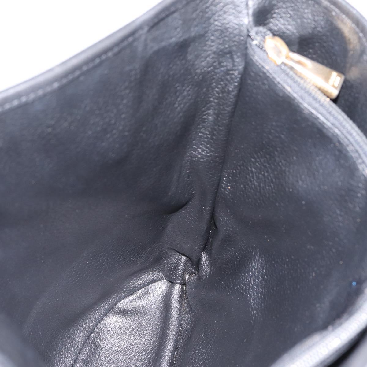 CELINE Macadam Canvas Tote Bag PVC Leather Black Gold Auth 201999A