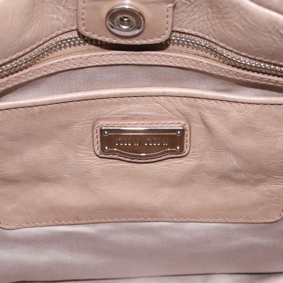 Miu Miu Hand Bag Vitellolux 2way Pink Silver Auth 202001A