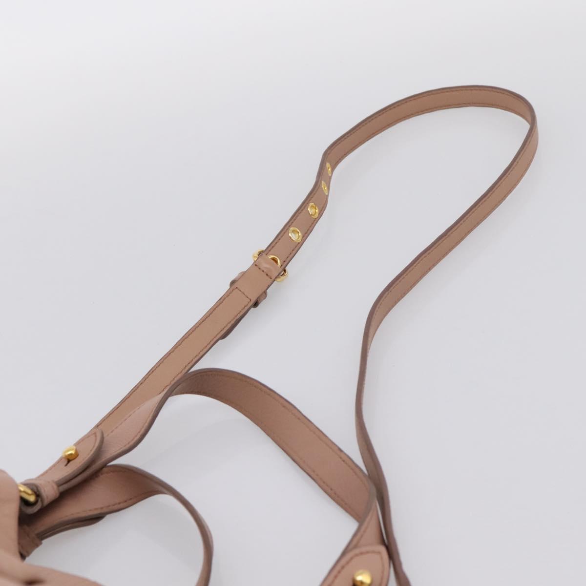 Miu Miu Hand Bag Leather 2way Pink Gold Auth 202002V