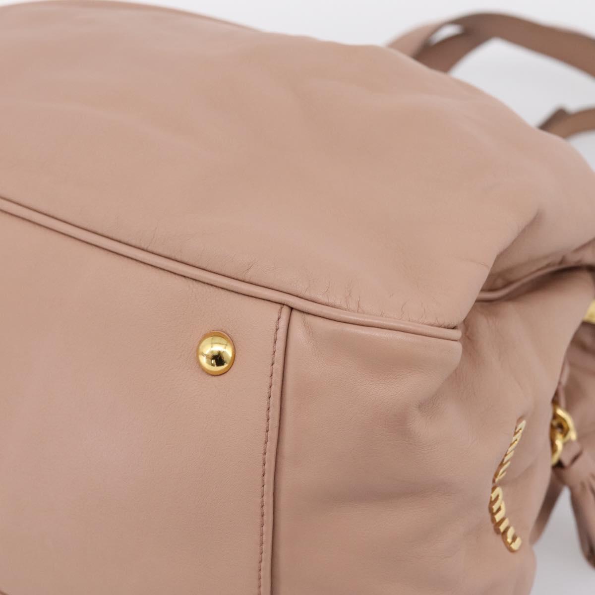 Miu Miu Hand Bag Leather 2way Pink Gold Auth 202002V