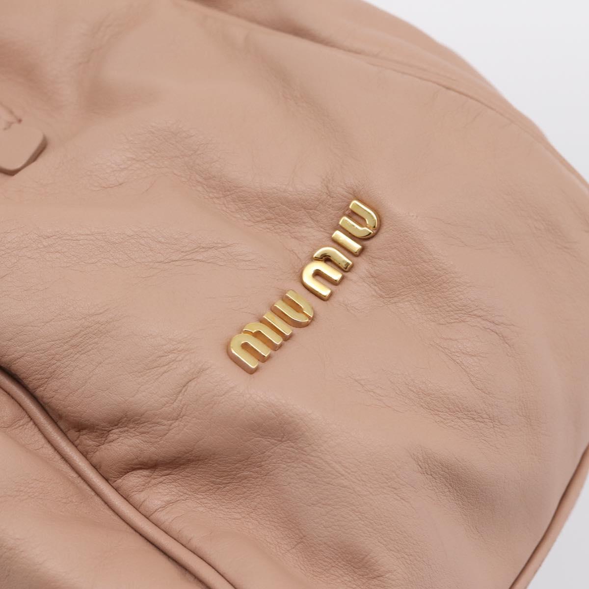 Miu Miu Hand Bag Leather 2way Pink Gold Auth 202002V