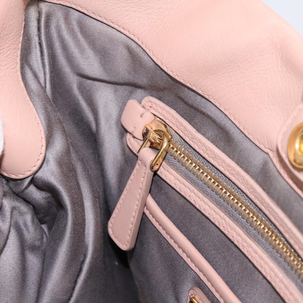 Miu Miu Hand Bag Leather 2way Pink Gold Auth 202002V