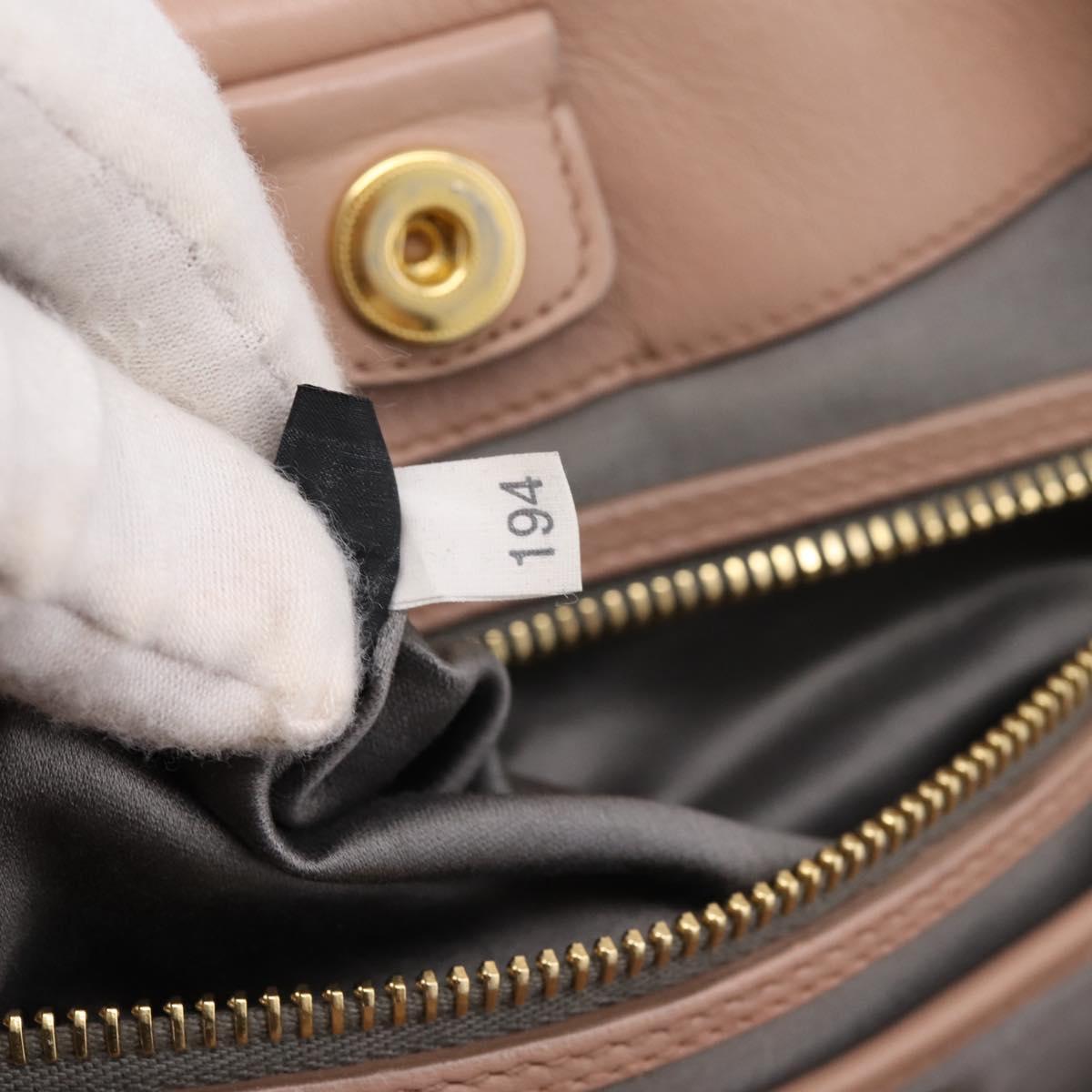 Miu Miu Hand Bag Leather 2way Pink Gold Auth 202002V