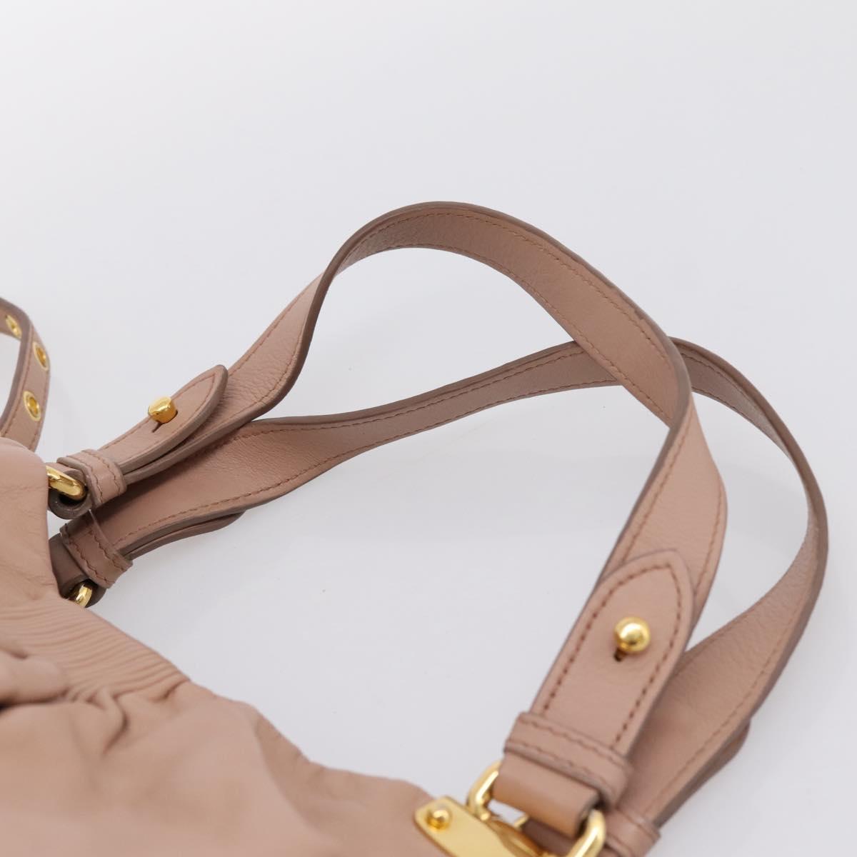 Miu Miu Hand Bag Leather 2way Pink Gold Auth 202002V