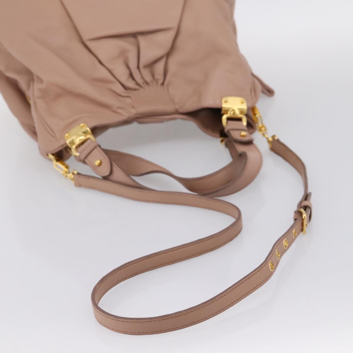 Miu Miu Hand Bag Leather 2way Pink Gold Auth 202002V