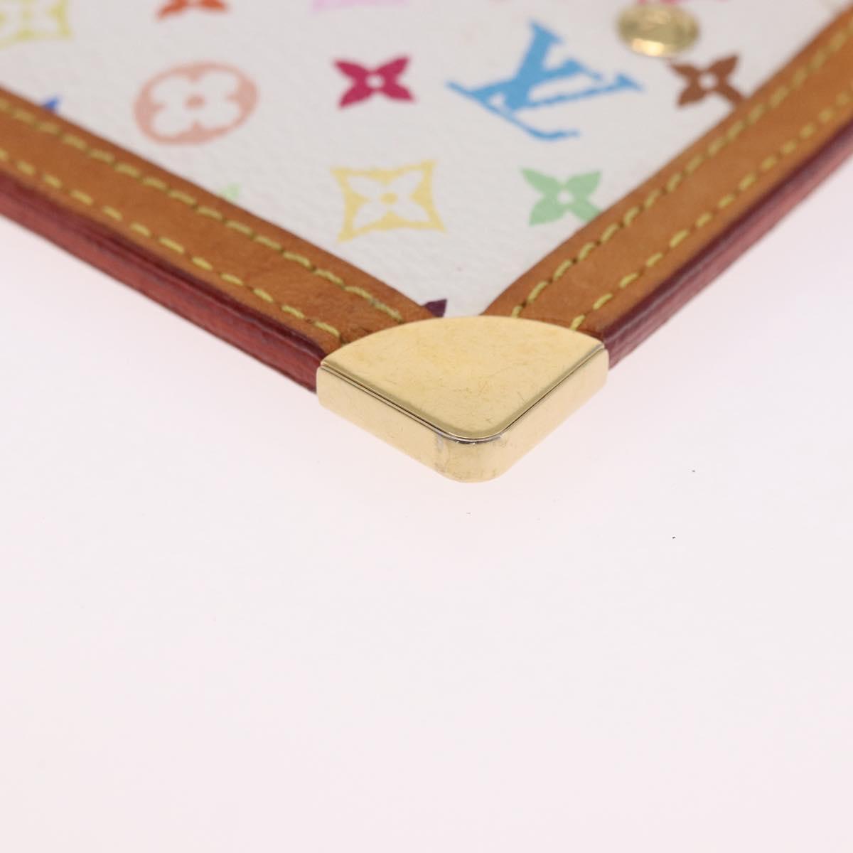 LOUIS VUITTON Multicolor Pochette Cles Coin Purse White M92655 LV Auth 202006A