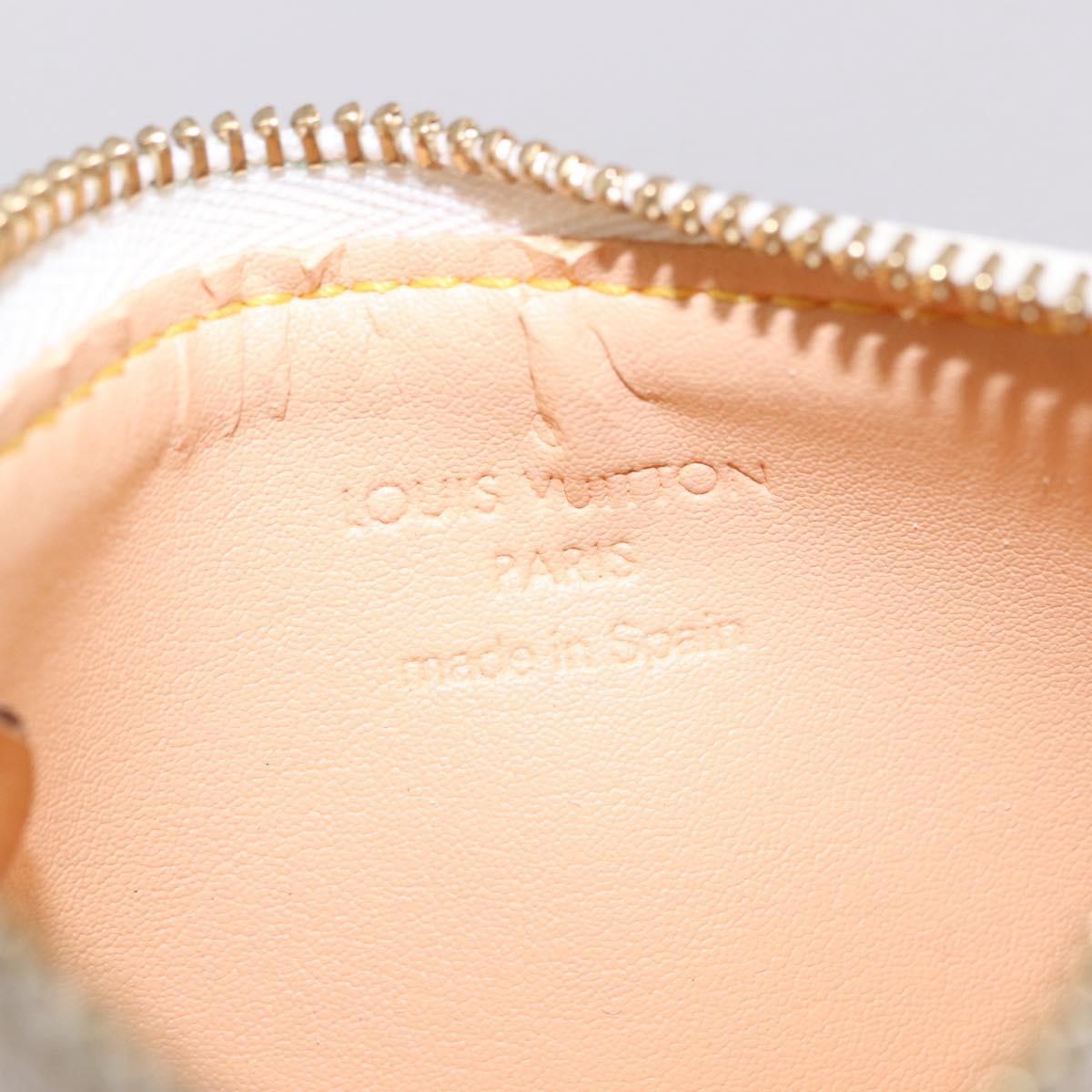 LOUIS VUITTON Multicolor Pochette Cles Coin Purse White M92655 LV Auth 202006A