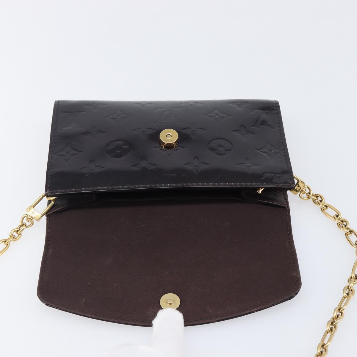 LOUIS VUITTON Monogram Vernis Bel Ale Shoulder Bag Amarante M93613 Auth 202014