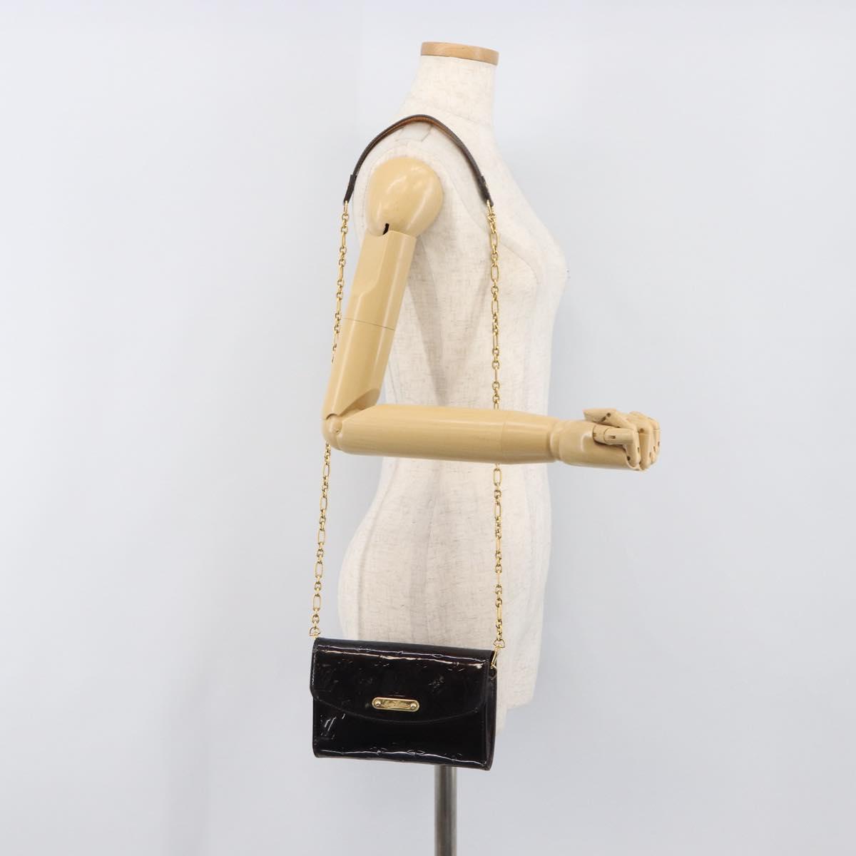 LOUIS VUITTON Monogram Vernis Bel Ale Shoulder Bag Amarante M93613 Auth 202014