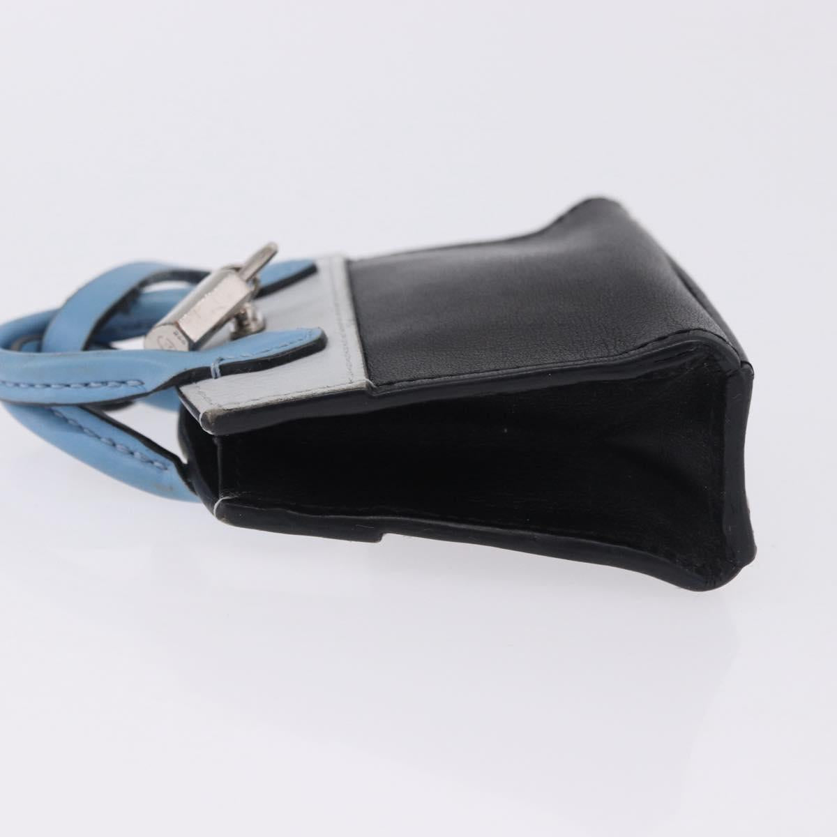 LOUIS VUITTON City Steamer Bag Charm Leather Black Silver LV Auth 202015