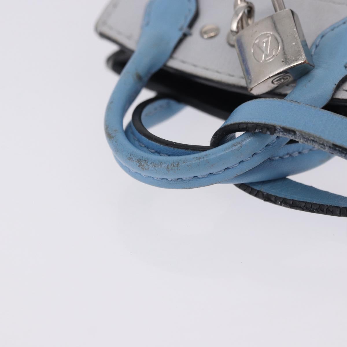 LOUIS VUITTON City Steamer Bag Charm Leather Black Silver LV Auth 202015