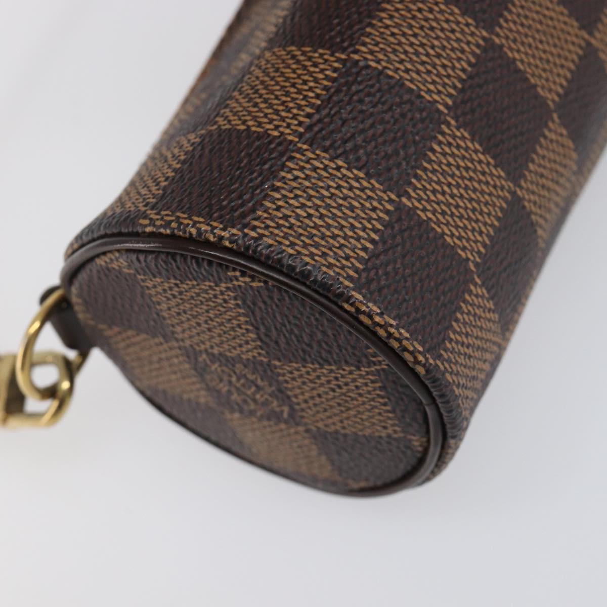 LOUIS VUITTON Damier Ebene Papillon Pouch LV Auth 202021A