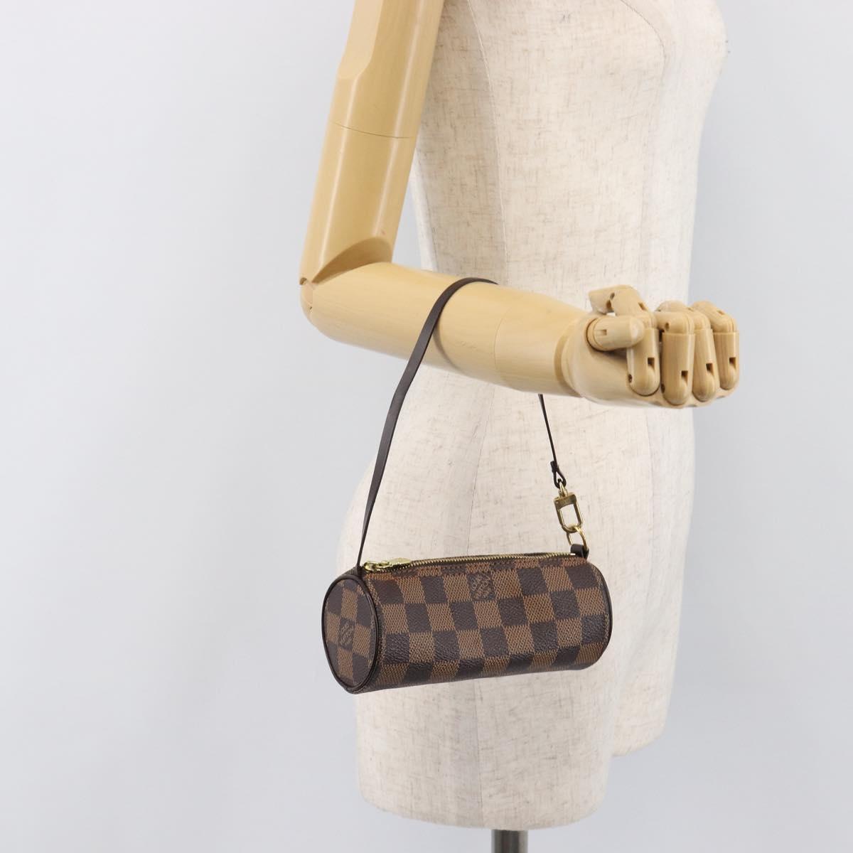 LOUIS VUITTON Damier Ebene Papillon Pouch LV Auth 202021A