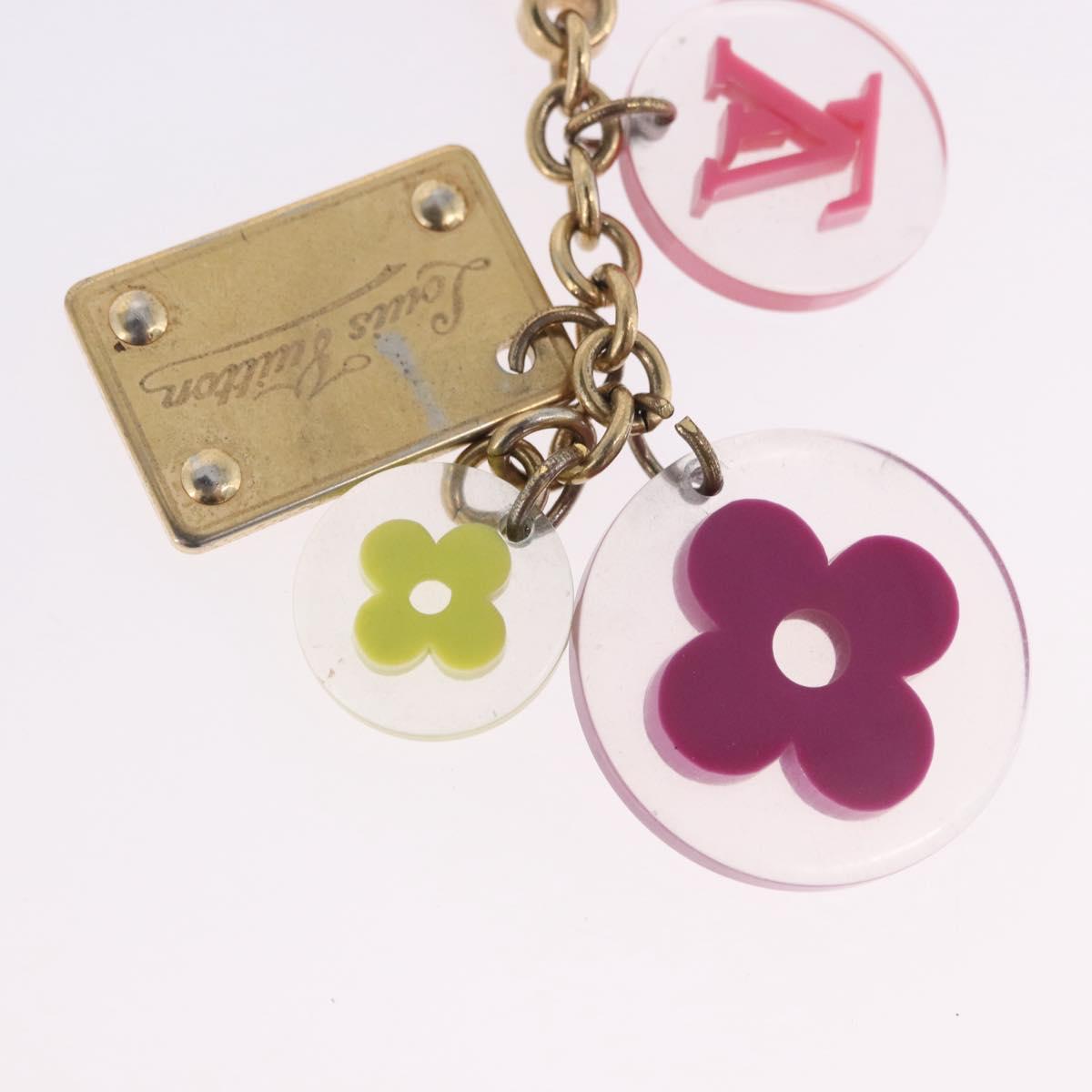 LOUIS VUITTON Porte Cles Fleur Charm Metal Multicolor M60046 LV Auth 202033