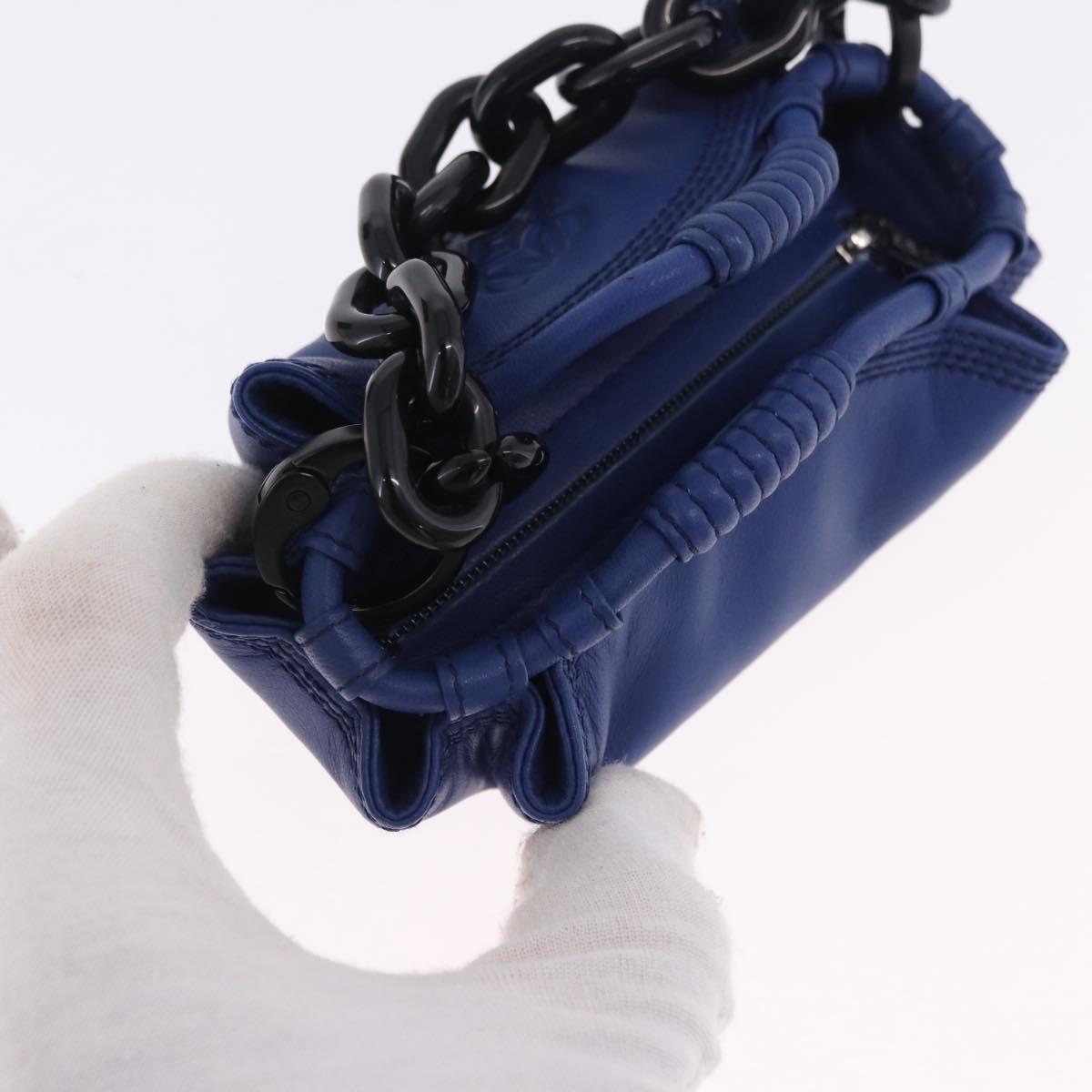 LOEWE Nappa Aire Coin Purse Leather Blue Auth 202034V