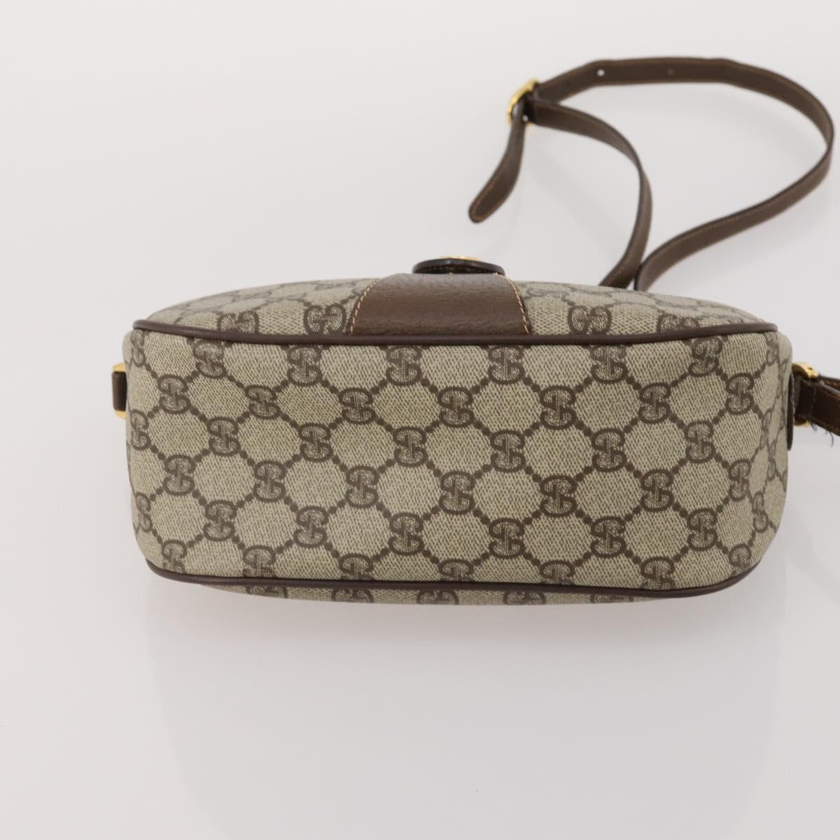 GUCCI GG Supreme GG Plus Supreme Web Sherry Line Bag PVC 2 Set Beige Auth 202042