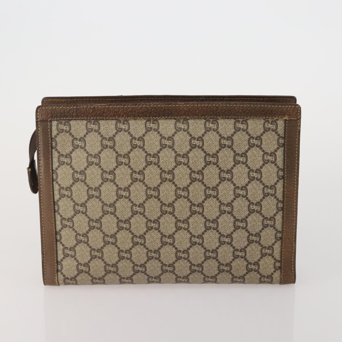 GUCCI GG Supreme GG Plus Supreme Web Sherry Line Bag PVC 2 Set Beige Auth 202042
