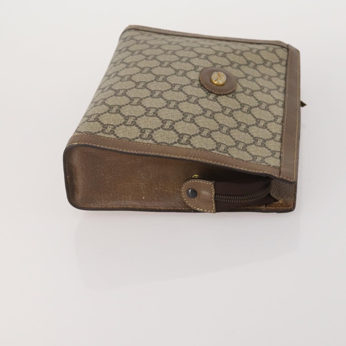 GUCCI GG Supreme GG Plus Supreme Web Sherry Line Bag PVC 2 Set Beige Auth 202042