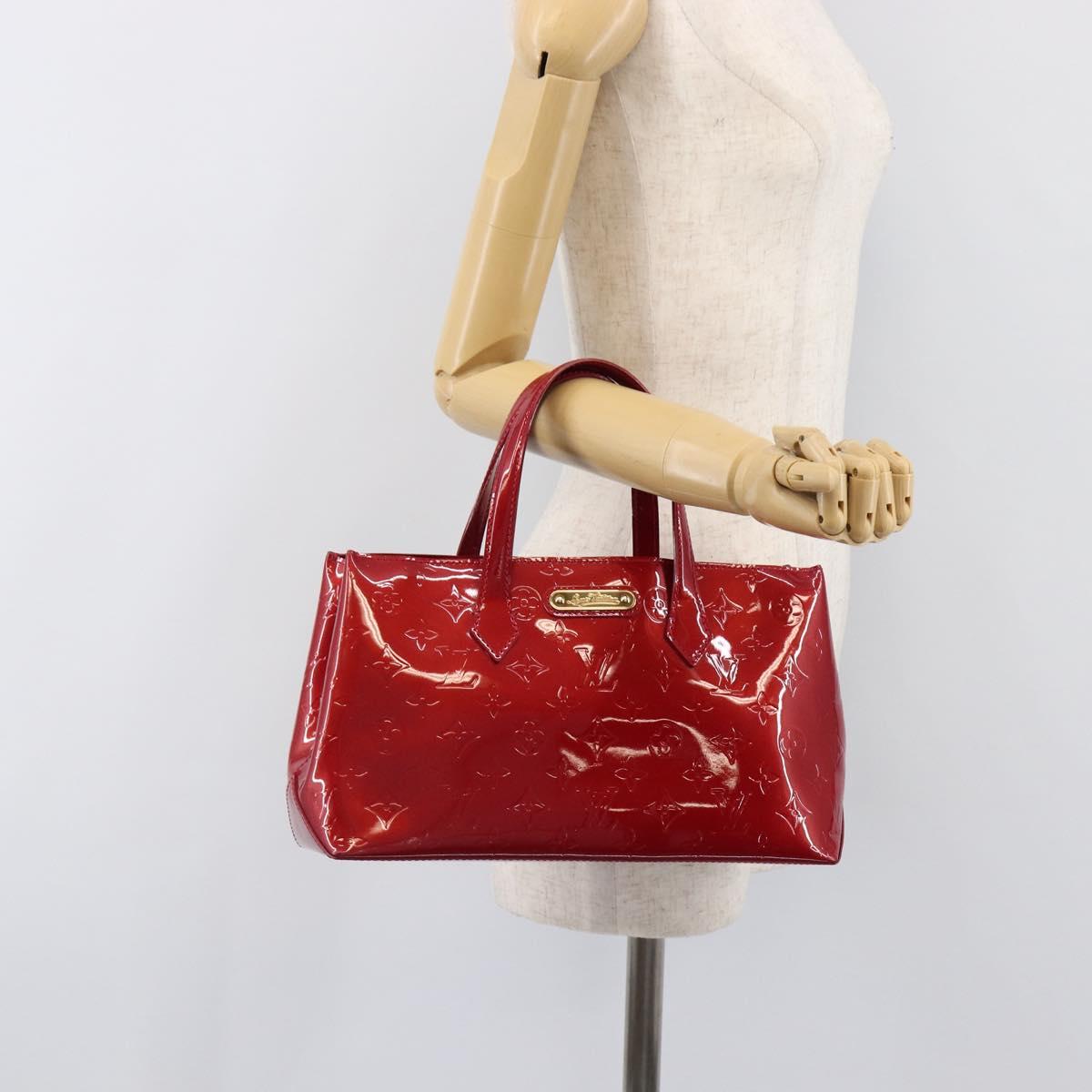 LOUIS VUITTON Monogram Vernis Wilshire PM Pomme D'amour M93642 LV Auth 202053A
