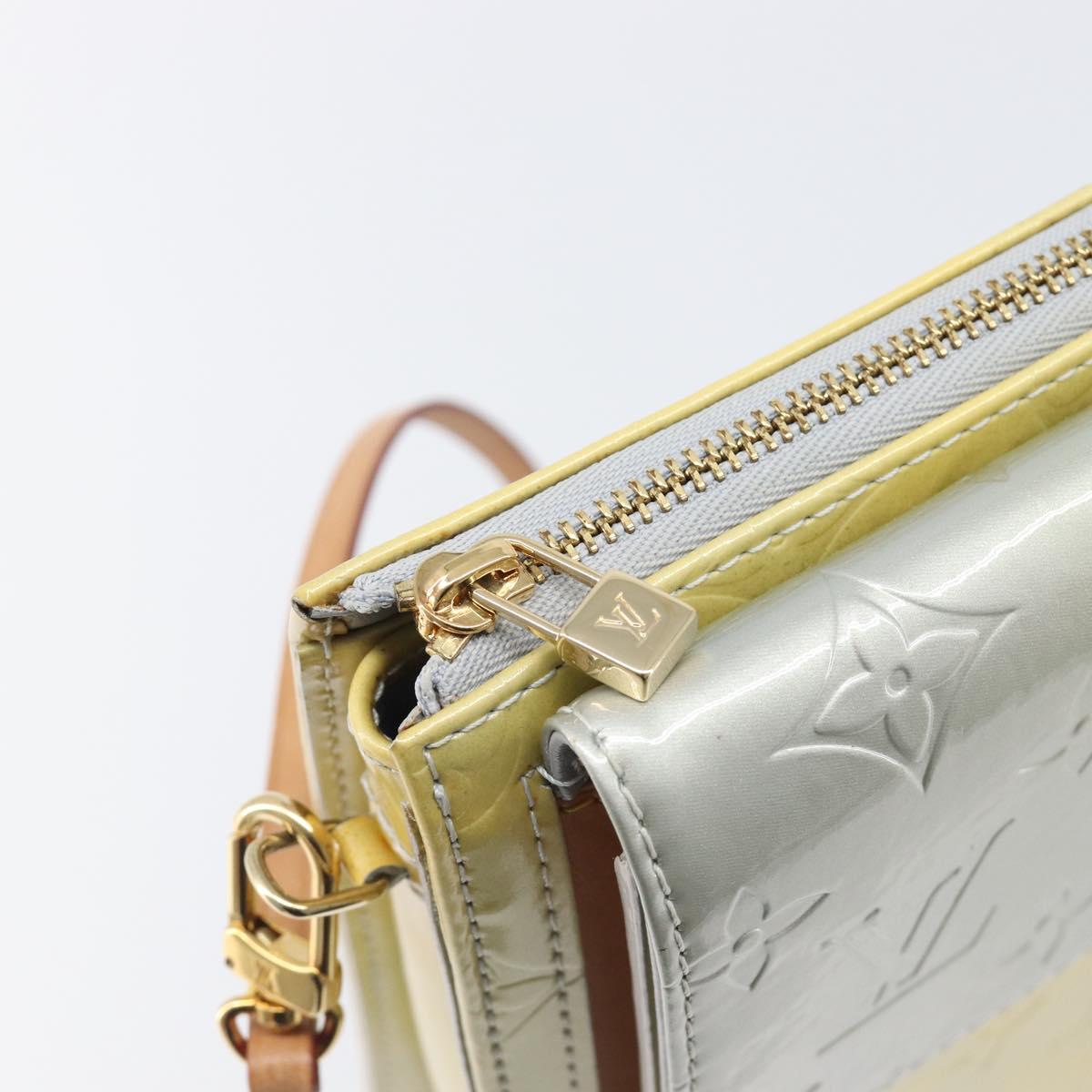 LOUIS VUITTON Monogram Vernis Motto Accessory Pouch Gris M91030 LV Auth 202054