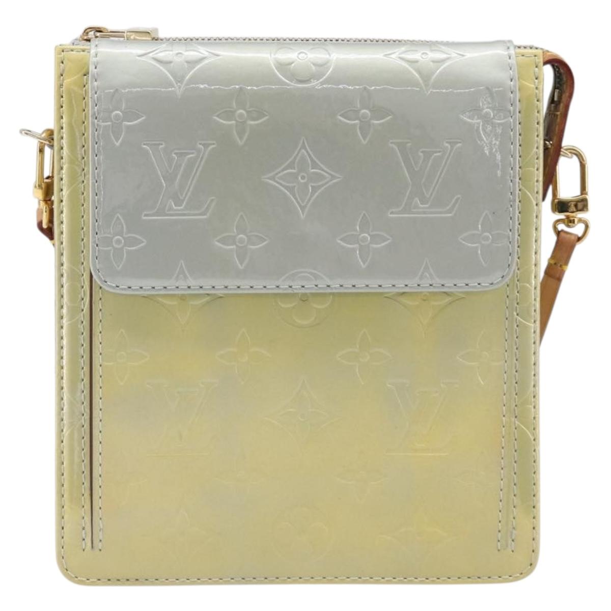 LOUIS VUITTON Monogram Vernis Motto Accessory Pouch Gris M91030 LV Auth 202054