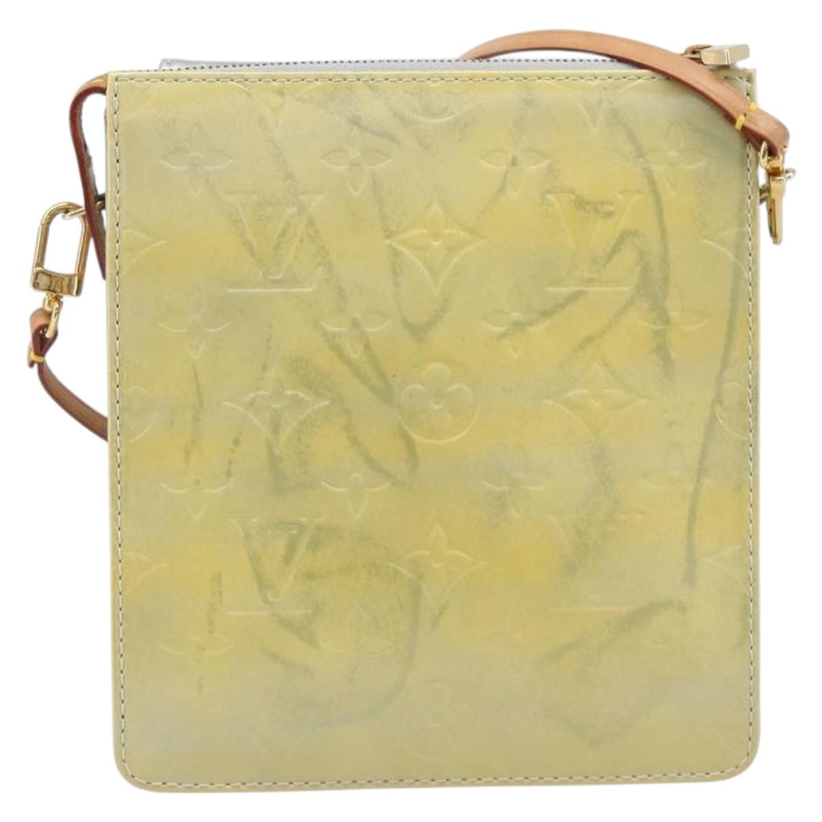 LOUIS VUITTON Monogram Vernis Motto Accessory Pouch Gris M91030 LV Auth 202054
