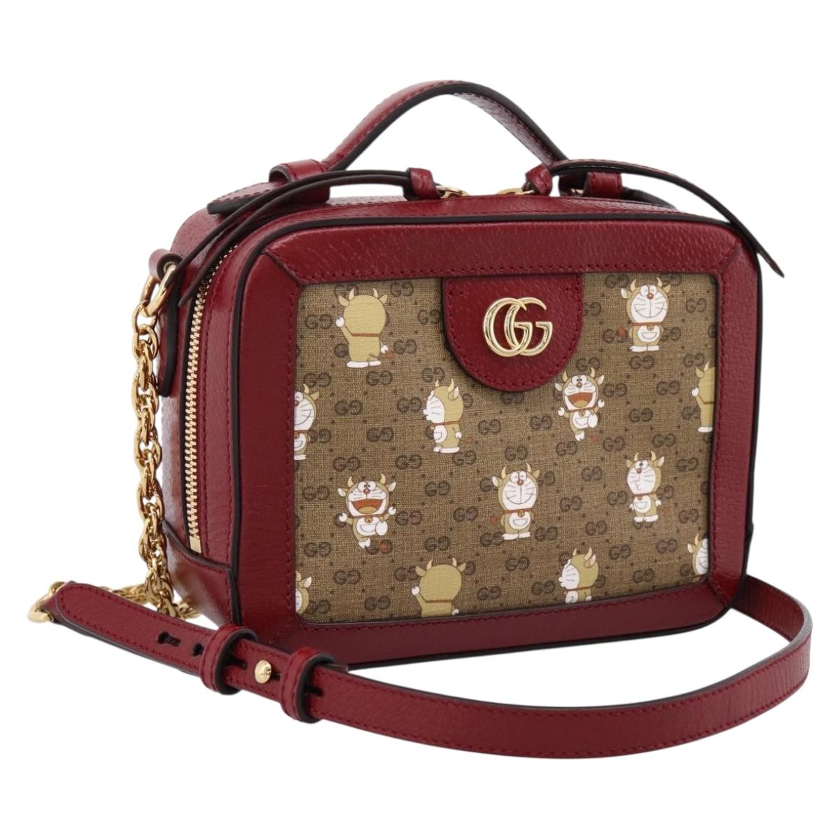 GUCCI Micro GG Supreme Doraemon Collaboration Bag PVC Beige 655596 Auth 202069M