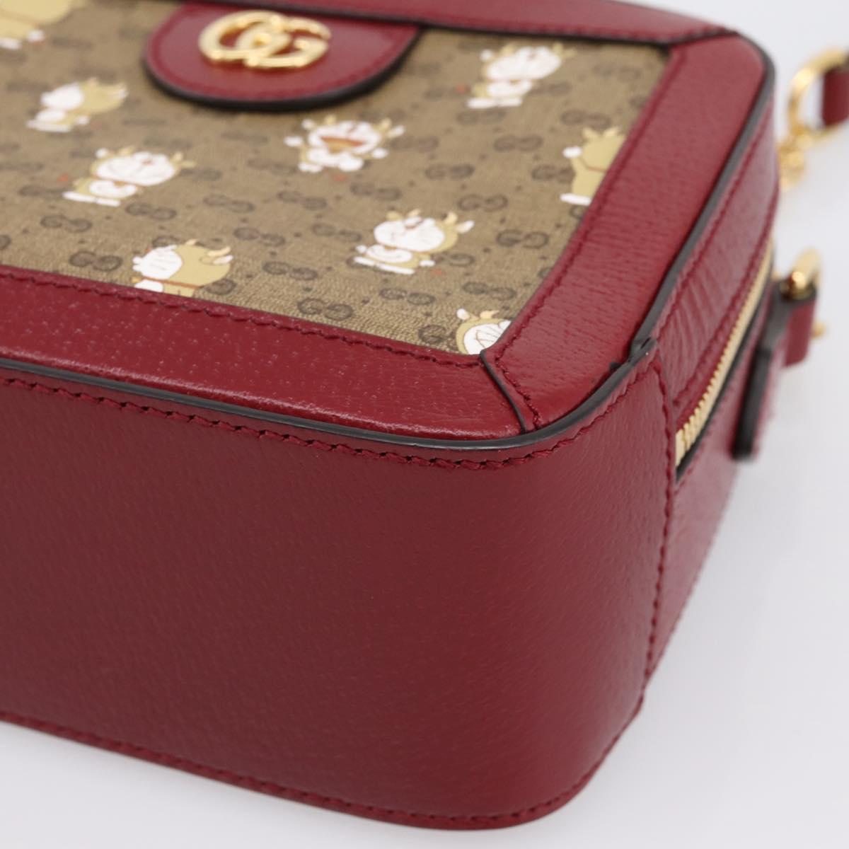 GUCCI Micro GG Supreme Doraemon Collaboration Bag PVC Beige 655596 Auth 202069M