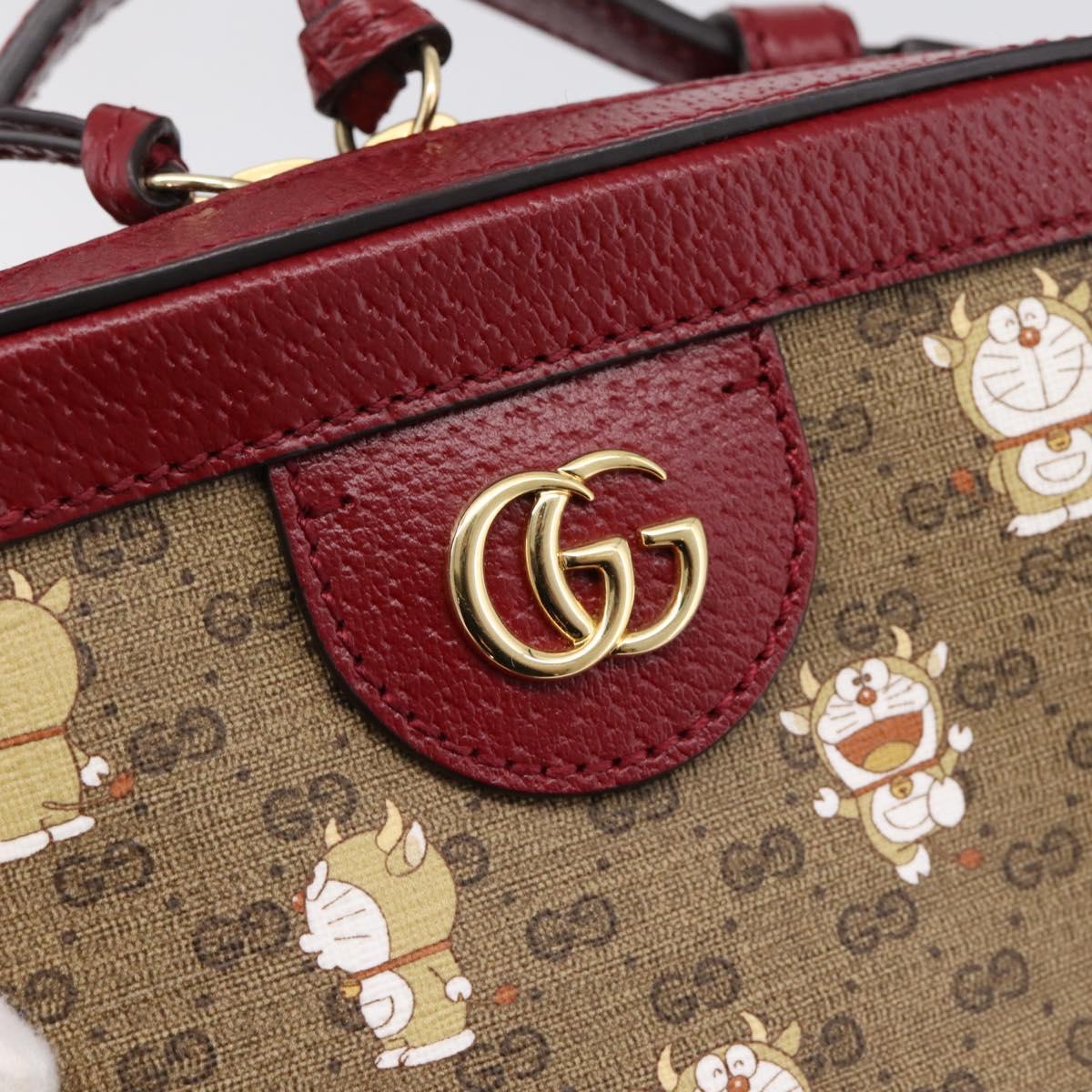 GUCCI Micro GG Supreme Doraemon Collaboration Bag PVC Beige 655596 Auth 202069M