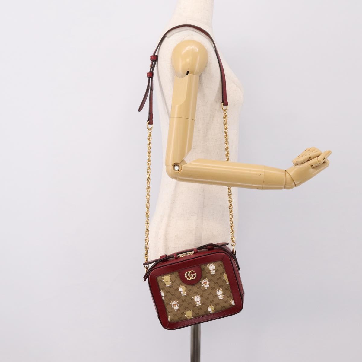 GUCCI Micro GG Supreme Doraemon Collaboration Bag PVC Beige 655596 Auth 202069M