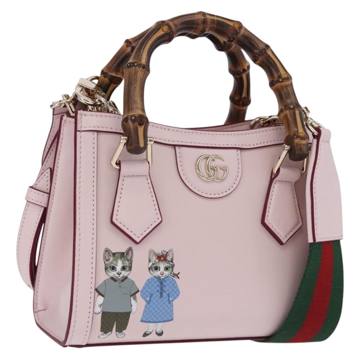 GUCCI Yuko Higuchi Bamboo Diana Small Tote Bag 3way Pink 841488 Auth 202070SM